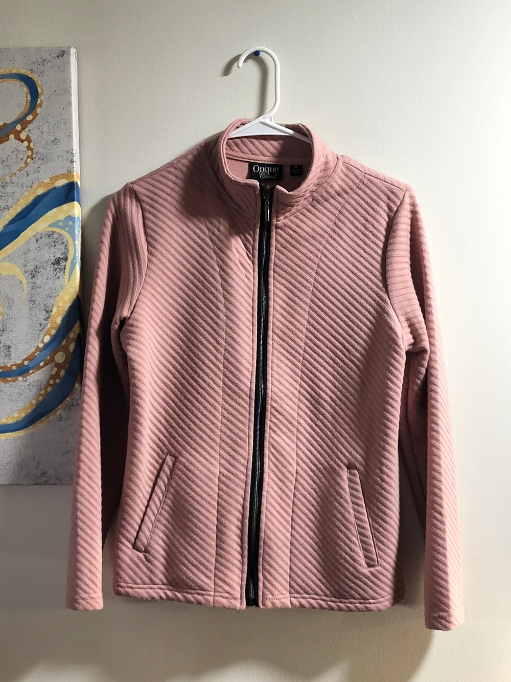 Blush Quilted Zip-Up Active Wear/ Bomber Jacket